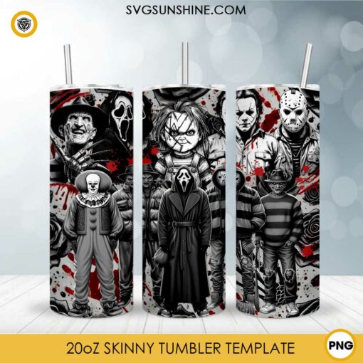 Halloween Friends Horror 20oz Tumbler Wrap PNG File