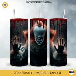 Pennywise Horror Movie Halloween 20oz Tumbler Wrap PNG File