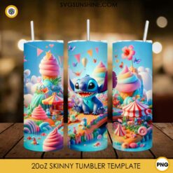 Stitch Ice Cream Land 20oz Tumbler Wrap PNG File