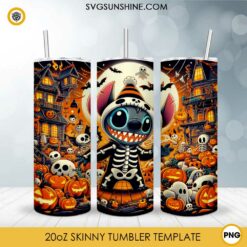 Stitch Pumpkin Halloween Night 20oz Tumbler Wrap PNG File