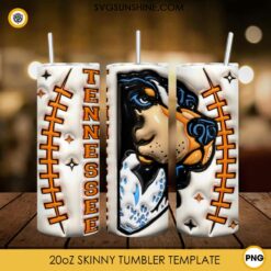 3D Tennessee Vols Dog American Football 20oz Tumbler Wrap PNG