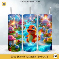 Charmander Hitokage Pokemon 20oz Tumbler Wrap PNG File