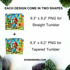 Super Mario 20oz Tumber Wrap PNG File