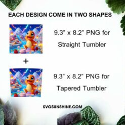 Charmander Pokemon 20oz Tumbler Wrap PNG File