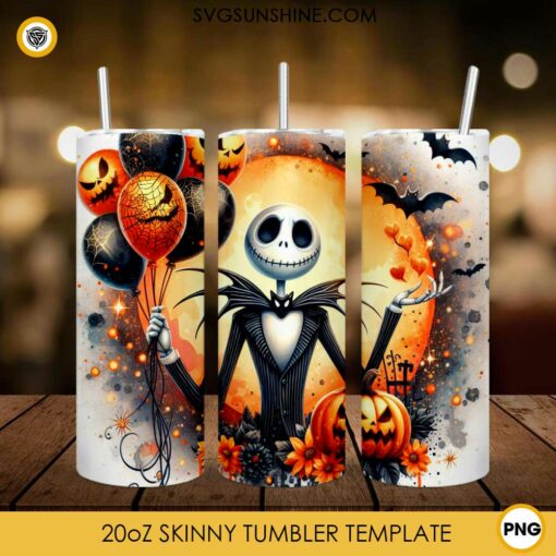 Jack Skellington Happy Halloween 2024 20oz Tumbler Wrap PNG File