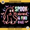 Neon Ghost Spook Around And Find Out PNG, Neon Ghost Middle Finger Halloween PNG