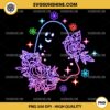 Neon Ghost and Flowers Halloween PNG File Sublimation