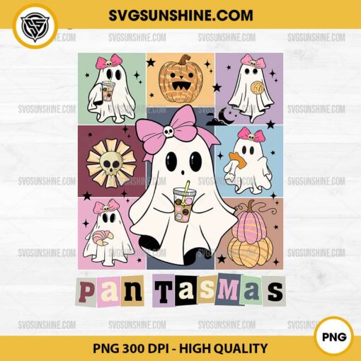 Pantasmas PNG Vector Clipart, Mexican Ghost PNG, Halloween Conchas Ghost Pumpkin PNG