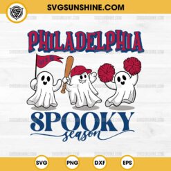 Philadelphia Baseball Spooky Season SVG, Let's Go Philadelphia Phillies Ghost Halloween SVG