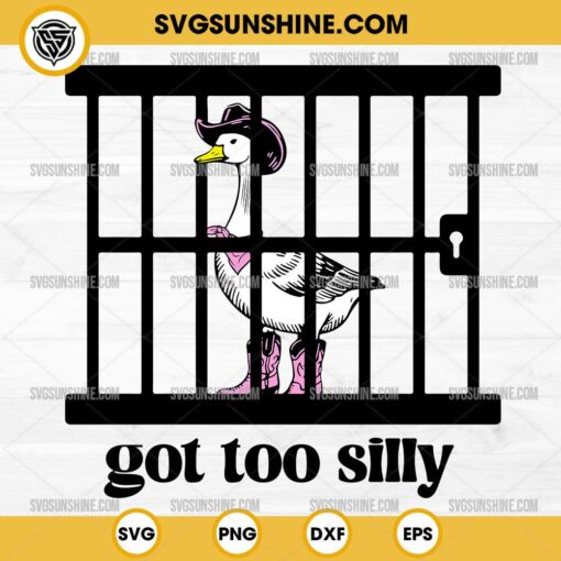 Pink Cowgirl Got Too Silly SVG, Western Cowgirl Boots Silly Goose Mugshot SVG PNG