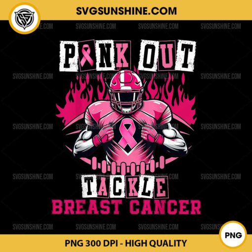 Pink Out Tackle Breast Cancer PNG, Awareness Football PNG