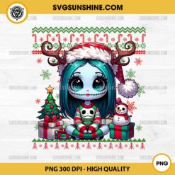 Sally Jack Skellington Ugly Christmas Sweater PNG, Sally Christmas Horror PNG