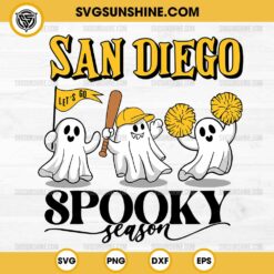 San Diego Padres Baseball Spooky Season SVG, Let’s Go San Diego Padres Ghost Halloween SVG