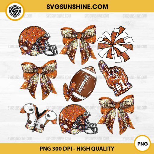 Sequin Orange Coquette Bow PNG