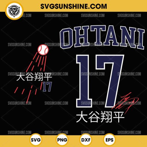 Shohei Ohtani 17 SVG, LA Dodgers Ohtani SVG, Shohei Ohtani Dodgers Baseball SVG