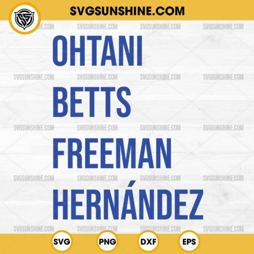 Shohei Ohtani SVG, Mookie Betts SVG, Freddie Freeman SVG, Teoscar Hernández SVG, Dodgers Players SVG