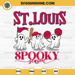 St Louis Cardinals Baseball Spooky Season SVG, Let’s Go St Louis Cardinals Ghost Halloween SVG