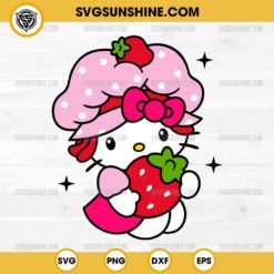 Strawberry Shortcake Cartoon Hello Kitty SVG PNG File