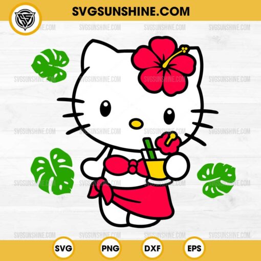 Summer Hello Kitty SVG, Hello Kitty Bikini Kawaii SVG