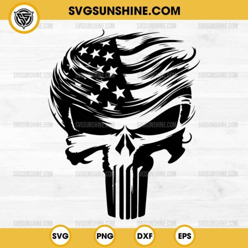 Trump Punisher Skull SVG, Trump Punisher USA Flag SVG, Funny Trump Skull SVG