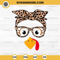 Turkey Face Leopard Glasses SVG, Turkey SVG, Thanksgiving SVG