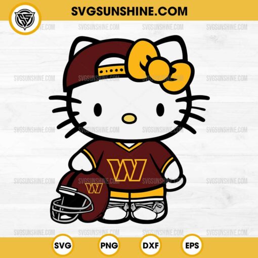 Washington Commanders Hello Kitty SVG PNG File