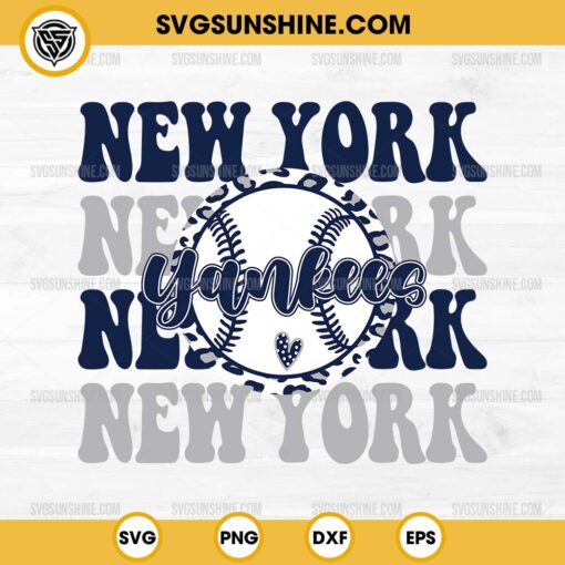 Yankees Baseball Leopard SVG, New York Yankees SVG PNG Vector Clipart