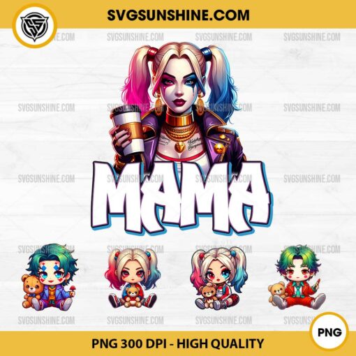 Halloween Horror MaMa Harley Quinn PNG Bundle