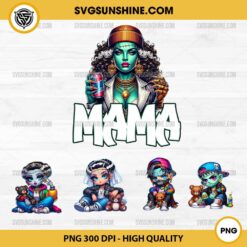 Frankenstein Mama PNG, Halloween Horror MaMa Frankenstein PNG Bundle