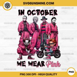 In October We Wear Pink Horror Killer PNG