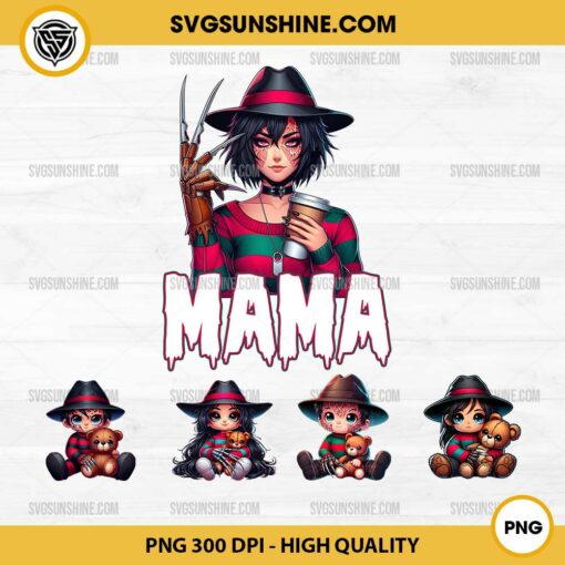 Freddy Krueger Mama And Baby Horror PNG Bundle