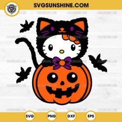 Hello Kitty Black Cat Pumpkin Halloween SVG