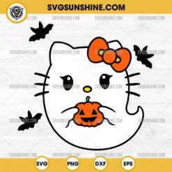 Hello Kitty Boo Ghost Pumpkin Halloween SVG