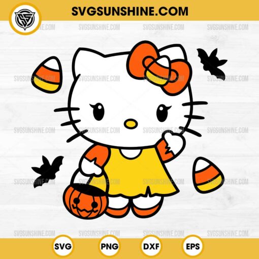 Hello Kitty Candy Corn Pumpkin Halloween SVG