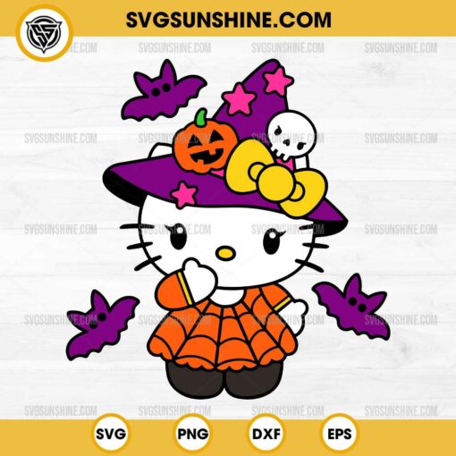 Hello Kitty Cute Witch Halloween SVG