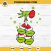 Personalized Grinch Hand Christmas SVG, Grinch Santa Face Ornament SVG