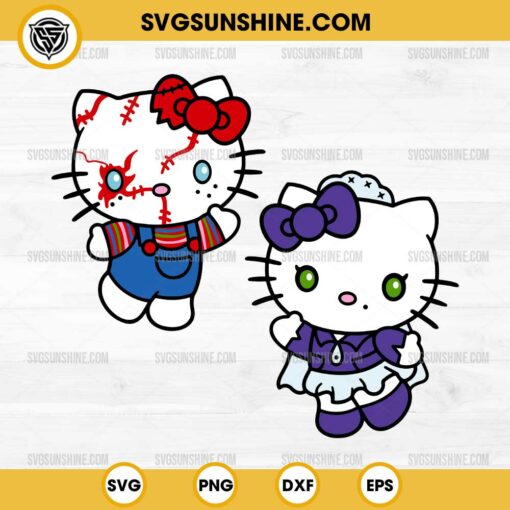 Hello Kitty Chucky and Tiffany Halloween SVG Bundle