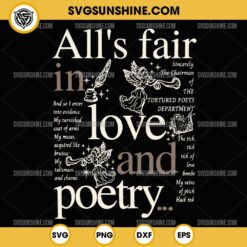 All's Fair In Love And Poetry SVG, Taylor Swift SVG, The Tortured Poets Department SVG