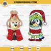 Bluey Christmas SVG 2 Designs, Grinch Bluey Christmas SVG, Bluey Bingo Cindy Lou Who SVG