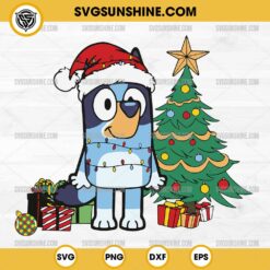 Bluey Christmas SVG, Bluey Christmas PNG, Silhouette Vector Clipart