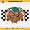 Boy Turkey Gobble Gobble SVG, Boy Turkey Thanksgiving SVG, Cute Turkey Checkered SVG