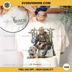 Camo Trump Hunting With Busch Light Beer PNG File