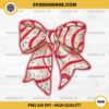 Candy Cane Bow Christmas PNG, Coquette Christmas Bow PNG, Christmas Tree Cake Bow PNG