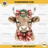 Christmas Highland Cow PNG Sublimation Designs