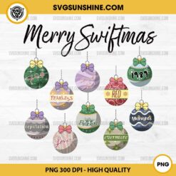 Christmas Ornaments Merry Swiftmas PNG, Christmas Ball Taylor Swift Albums PNG