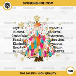 Colorful Glitter Coquette Christmas Tree PNG, Christmas Tree PNG