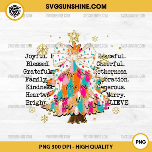 Colorful Glitter Coquette Christmas Tree PNG, Christmas Tree PNG