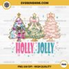 Colorful Glitter Holly Jolly PNG, Glitter Coquette Christmas Tree PNG, Christmas Coquette PNG