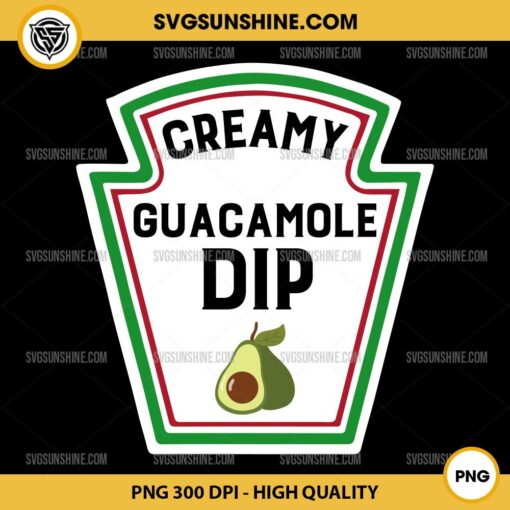 Creamy Guacamole Dip PNG, Group Condiments Halloween Costume PNG File