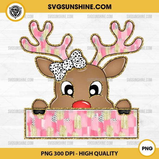 Custom Glitter Reindeer PNG, Personalized Reindeer Christmas PNG